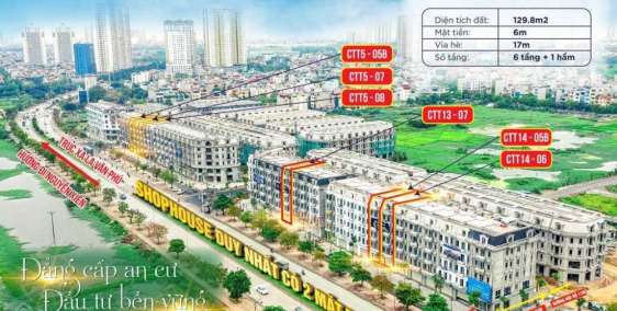 Sở hữu shophouse 2 mặt tiền, mặt tiền đường 60m xây 6 tầng + 1 hầm chỉ với 11tỷ