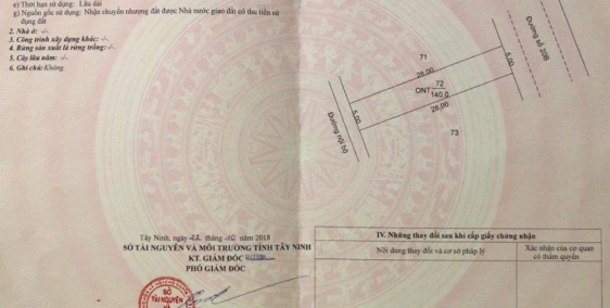 Tôi chính chủ cần bán nhanh lô đất Tây Ninh giá rẻ 450tr bớt lộc