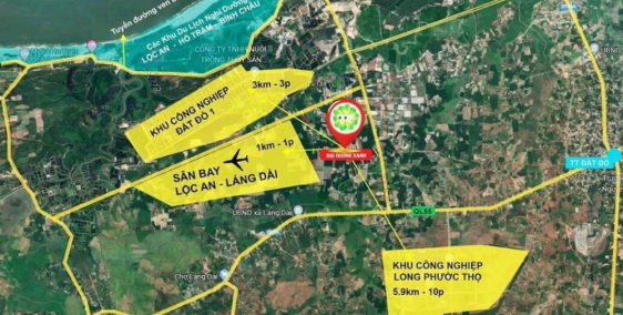 chính chủ bán lô đất 400m2 cạnh sân bay Lộc An Hồ Tràm có sổ sẵn giá đầu tư