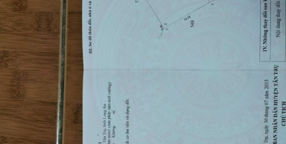 bán 260m2 đất thổ cư gần Cao Thị Mai, Bình Trinh Đông, Tân Trụ. Giá 700 triệu