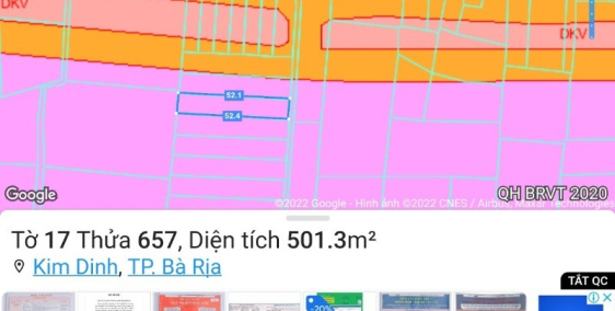 BÁN ĐẤT MT QL51, KIM DINH BÀ RỊA, GIÁ TỐT 500M2, 100M2 TC , TỔNG CÓ 6 LÔ