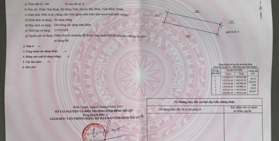 Cần Bán Đất Nền Dự Án Đường Quốc lộ 1A, Xã Hồng Thái, Diện tích 4981m², Giá 856