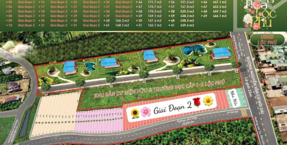 đất nền dự án Làng Hoa Lộc Phú