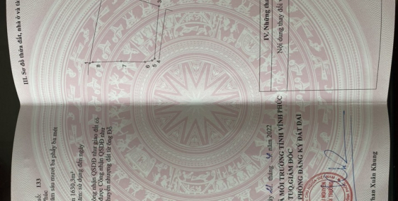 Chính chủ cần bán đất nền Ngọc thanh, 2 mặt tiền, sổ đỏ 1800m2,giá 9,2 triệu/m2