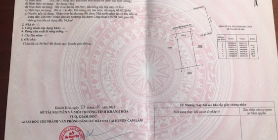 Cần bán gấp lô đất mặt đường lê lợi rộng 18m tại thị trấn cam đức cam lâm