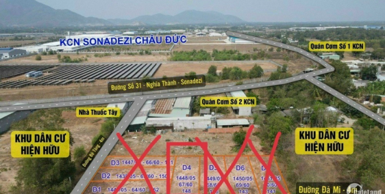 Còn 1 lô duy nhất gần khu công nghiệp Sonadezi Châu Đưc, Bà Rịa Vũng Tàu