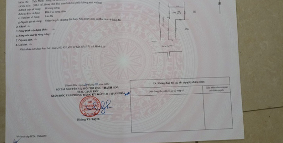 Chính Chủ Bán Lô Đất Vị Trí Đẹp Tại  Xã Minh Lộc,  Hậu Lộc, Thanh Hóa-Giá Đầu Tư