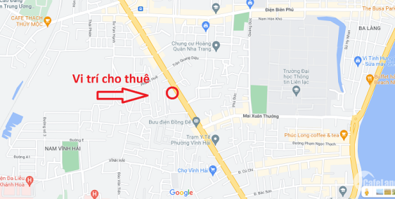 CHO THUÊ MẶT BẰNG RỘNG, 2 MẶT TIỀN ĐƯỜNG LỚN, KDC ĐÔNG ĐÚC TP NHA TRANG