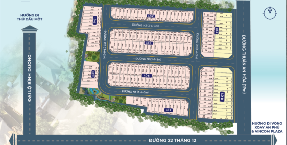 Đất nền mặt tiền đường Thuận An Hòa - tp. Thuận An, Bình Dương