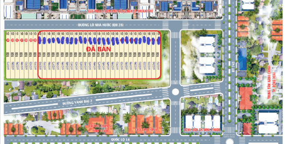 Bán nhanh đất xào 1000m2 tp đồng xoài đối diện cụm cn giá đầu tư