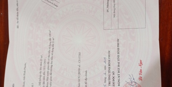 tôi cần bán gáp lô đất 125m2 ngay trung tâm thành phố đồng xoài