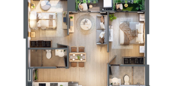 Cực sốc !!! Căn góc 2n+2vs cuối cùng P4 Pavilion, view quảng trường chỉ từ 1tỷ9x