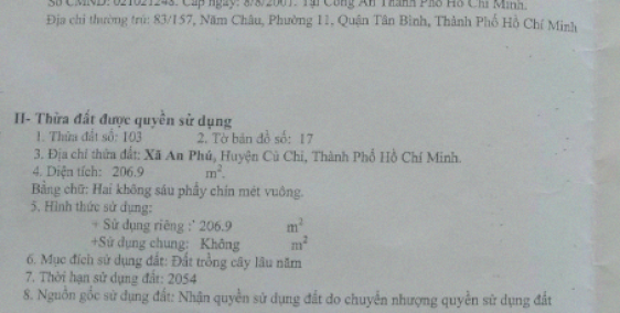 Chính chủ kẹt tiền gửi bán gấp lô đất ở thổ cư tại đường Nguyễn Thị Sữa, Xã An P