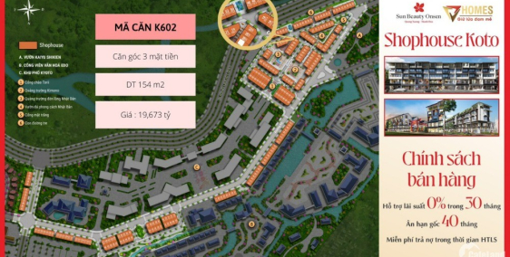 Qũy căn Shophouse ngoại giao tại khoáng nóng Onsen Quảng Xương, Thanh Hóa, chỉ t