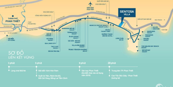 Đất nền Biệt thự biển Mũi Né, Phan Thiết - Sentosa Villas chỉ từ 14 triệu/m2