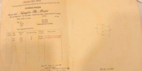 Chính chủ cần bán lô đất XÃ TÂN HIỆP, HUYỆN HÓC MÔN