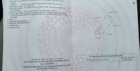 Cần bán nhà ở Thuận GiaoDT 250.8m TC 160m 1/Thủ Khoa Huân. 100m là trường