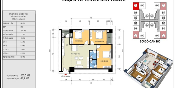 Chính chủ bán căn hộ CT36 Xuân La – 99m2 – giá bán 4 tỷ 060