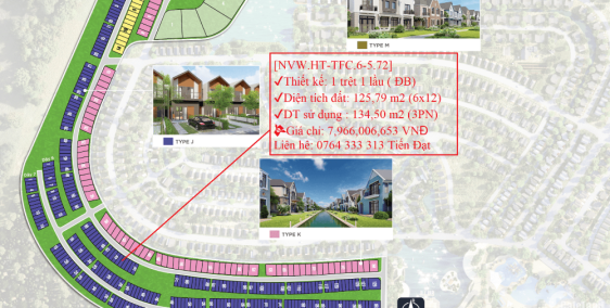 Thanh toán 30% sở hữu ngay căn nhà phố dự án Nova Hồ Tràm, 125 m2 giá 7,9 tỷ