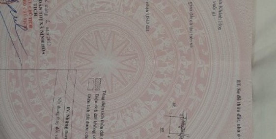 Thuận Mỹ F. Ninh Quang TX Ninh Hòa Diện tích: Có 503 m2 có 50 m2đất ONT.  Các