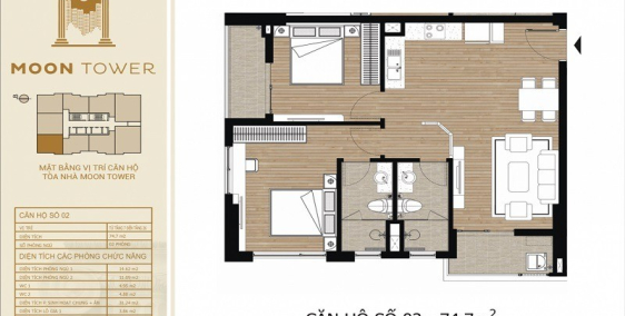 Chính chủ bán gấp căn hộ 2PN toà chung cư Tây Hồ Residence, diện tích 75m2