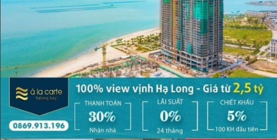 Còn duy nhất 5 căn Sky villa tầng 22 View Vịnh Hạ Long.Vào tiền chỉ 1,2 tỷ