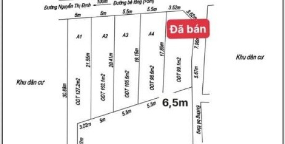 bán lock 4 lô liền kề hẻm 217 nguyễn thị định p. thành nhất