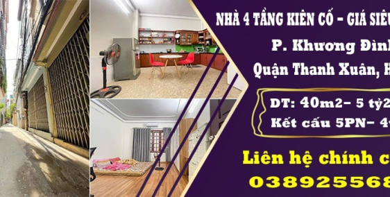 Bán Căn Nhà 4 Tầng Kiên Cố Tại Khương Đình, Thanh Xuân, Hà Nội - Giá Đẹp Cho Khá