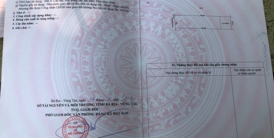 Đất sau chợ Long Phước – TP Bà Rịa chỉ với 6,5triệu/m2