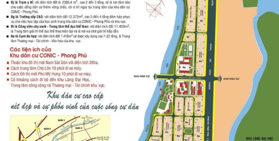 Cần bán nền đất biệt thự KDC Conic, sổ hồng riêng, DT (14*20m) 62 triệu/m2