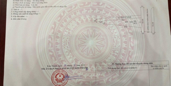 Bán đất đấu giá Thiện Đáp, Kim Xuyên, Kim Thành, Hải Dương, 147.3m2, mt 7.7m, gi
