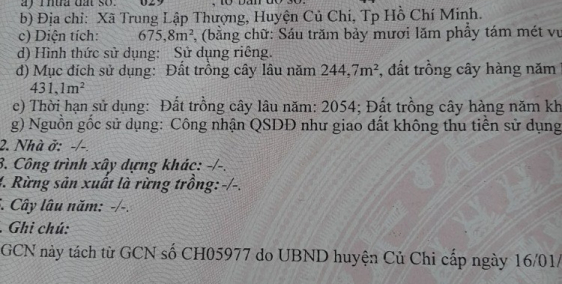 đất chín chủ từ người gì cần tiền nên bán gấp đất củ chi
