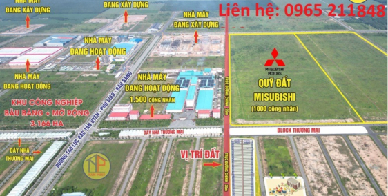 BÁN ĐẤT TRUNG TÂM KCN BÀU BÀNG, FULL THỔ CƯ, SỔ SẲN