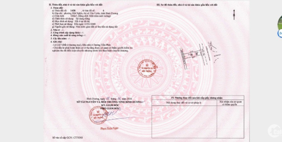 Cần bán gấp lô đất ở Tân Uyên, Bình Dương diện tích 100m2