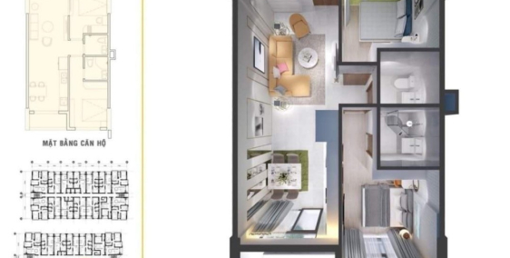 Căn hộ Thiên Quân Marina Cần Thơ 2PN View Thành phố