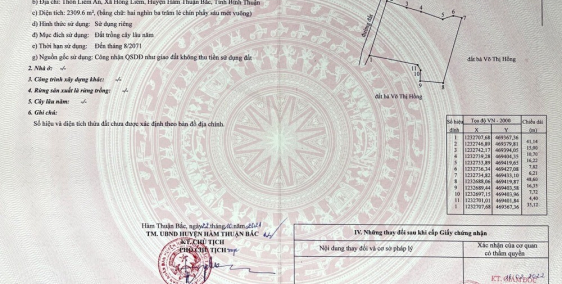 Bán 2309m2 đất vườn Hồng Liêm, cách QL1A 900m, bán kính 300m KDC hiện hữu