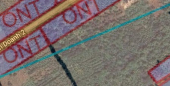 đất ONT 2 mặt tiền 3 sổ riêng đã tách mặt tiền đường Liên Doanh 2