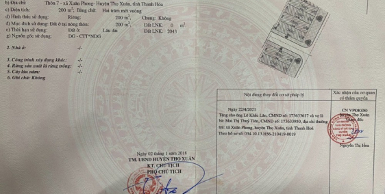 Bán 5 lô biệt thự 175m2 Thọ Xuân Thanh Hóa giá cực rẻ chỉ 4tr/m2