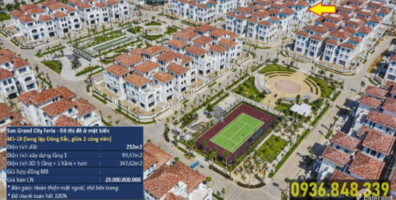 Song lập 232m2 hướng đông bắc Mallorca dự án Sun Feria Hạ Long giá 28 tỷ