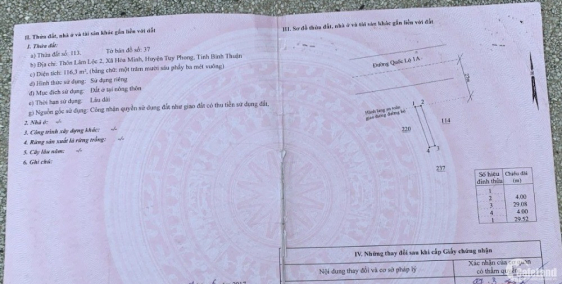 Bán 116m2 đất ở mặt tiền QL1A cách bãi tắm đồi dương 1km 1,296 tỷ cc ngay