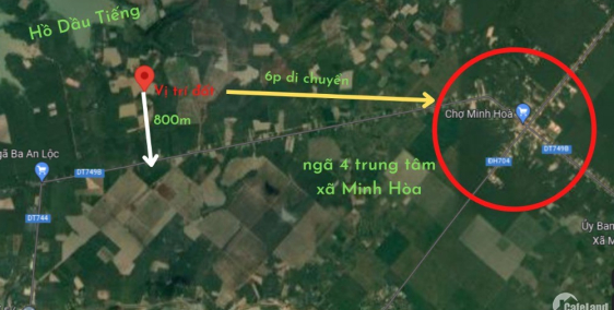 Đất Minh Hòa Dầu Tiếng gần hồ thích hợp làm nhà vườn nghĩ dưỡng 2600m2 chỉ 1ty9