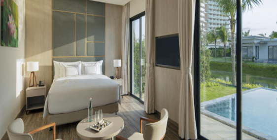 Cần bán lại biệt thự biển 2PN Melia 21 tỷ, tự do lưu trú, sân vườn rộng.