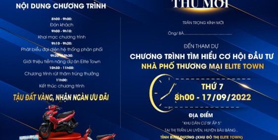 Dự án Khu đô thị Elite Town, ngay Trung Tâm hành chính Bàu Bàng
