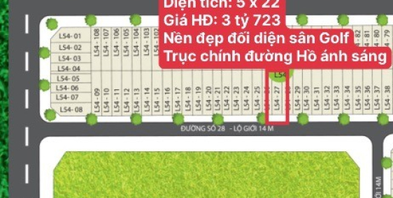 Bán lại giá hợp đồng nền đẹp ngang Sân Golf Stella Mega City