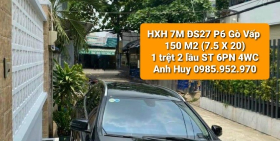 Nhà HXH Đường Số 27 P6 Gò Vấp 3T BTCT 150 M2 (7.5 X 20) 16.7 tỷ LH 0985.952.970