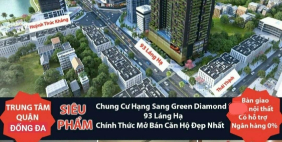 Bán gấp căn hộ chung cư cao cấp 1 Ngủ mặt phố Láng Hạ - GREEN DIAMOND