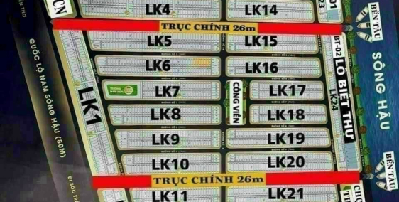 Nền trục chính đường số 10 ( 26m) Vạn Phát Sông Hậu