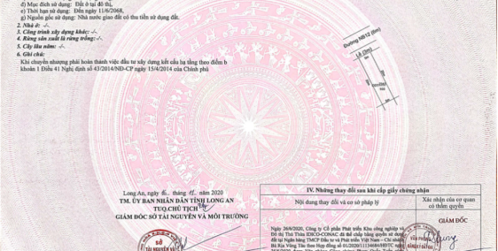 Bán đất thị trấn Thủ Thừa có sổ, đường nhựa 12m, 100m2 giá 1tỷ2 sang tên