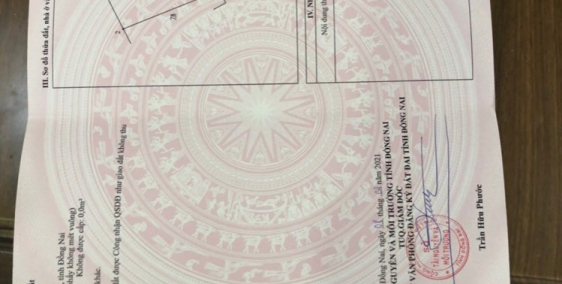 Cần bán 1000m2, 2 mặt tiền 65m , full hồng , xã Cẩm đường , Huyện Long Thành