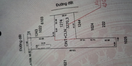 Đất sổ hồng , chính chủ có 100m thổ cư, công chứng ngay